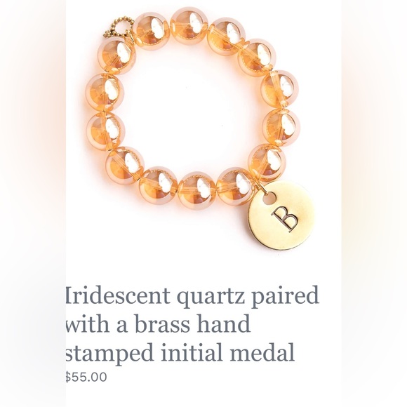 Powerbeads by Jen stretch iridescent quartz gold bead bracelet - Picture 3 of 3